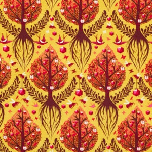 Tree of Life in Honey - The Birds & The Bees by Tula Pink for Free Spirit Fabrics - 1/2 yard, Additional Available