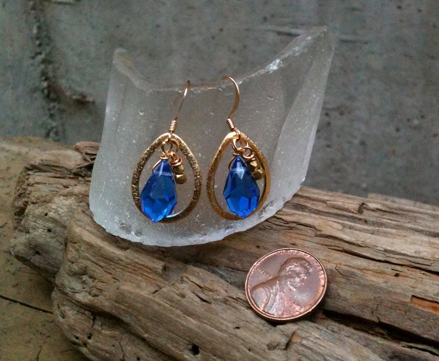 Maribeth Teardrop Earrings / Crystals & Gold