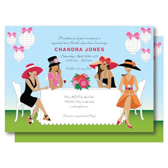 American Girl Doll Birthday Party Ideas on African American Ladies Champagne B Runch Garden Party Invitation