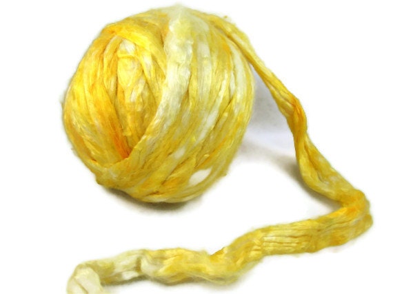 Silk Sliver, Silk top, roving, Spinning, Mango, Yellow, Gold, Orange