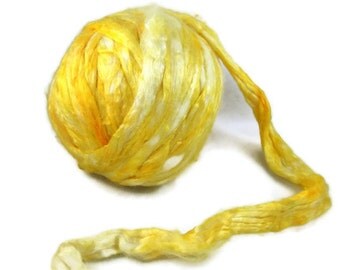 Silk Sliver, Silk top, roving, Spinning, Mango, Yellow, Gold, Orange