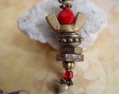 Guardian Angel September 11th Angels on Duty Tribute Pin, Ruby Red & Antique Bronze Wing Nut