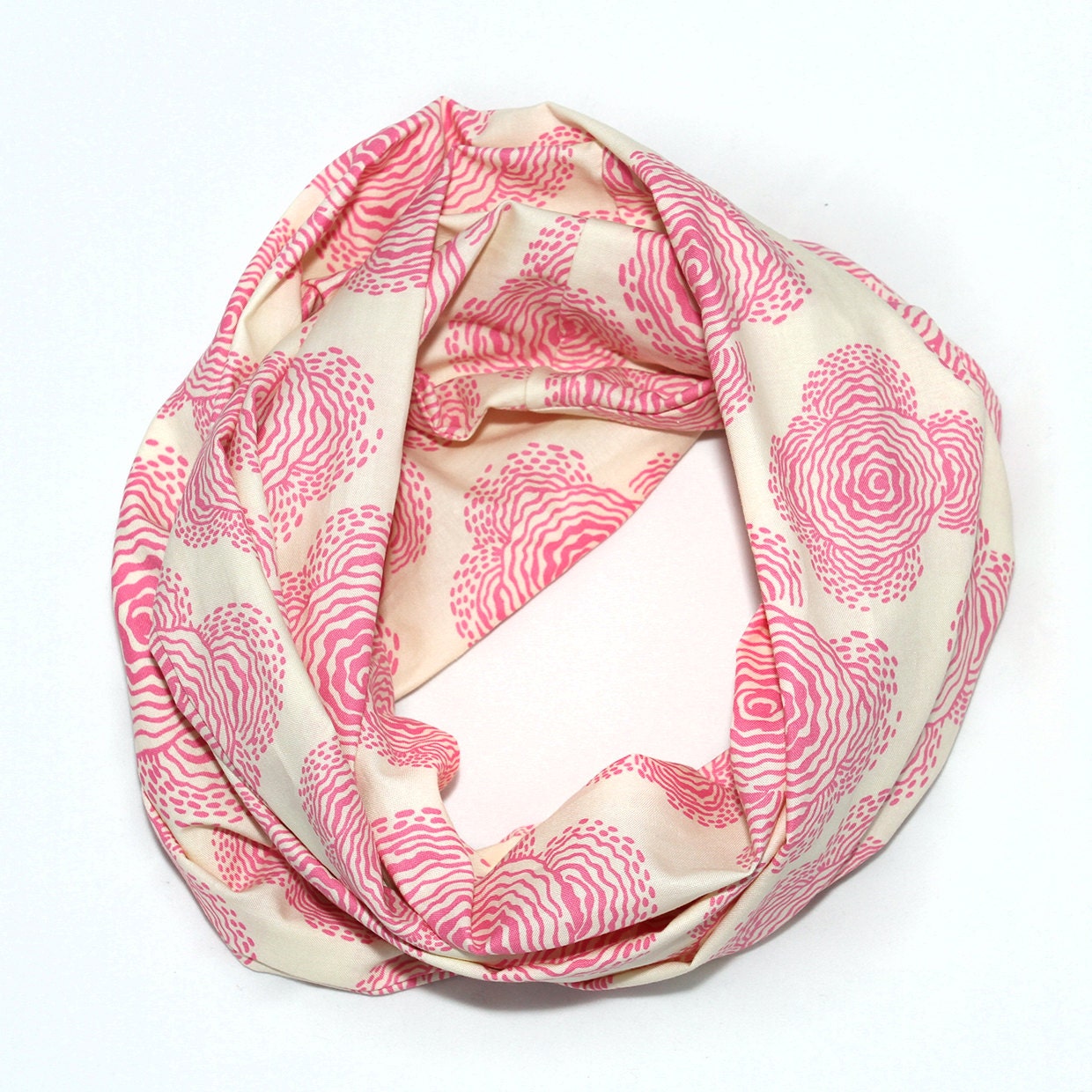 SALE - Pink Floral Infinity Scarf - Amy Butler Floating Buds