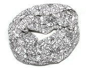 Knit Infinity Scarf - Black and White Picasso People