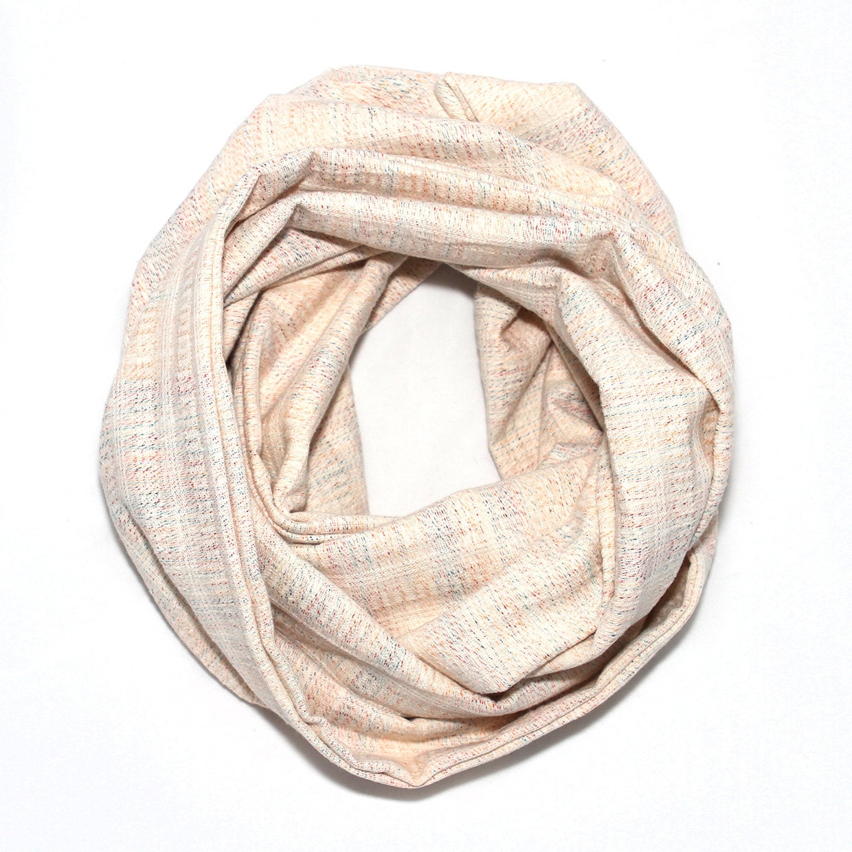SALE - Rainbow Infinity Scarf - Creamy Woven Blend