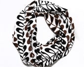 SALE - Tea Leaf Infinity Scarf - Brown, Black, White Kenya Tea Leaves