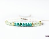 TINNLILY Ombre Mint Beaded Bracelet