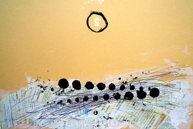 Yellow mixed media original