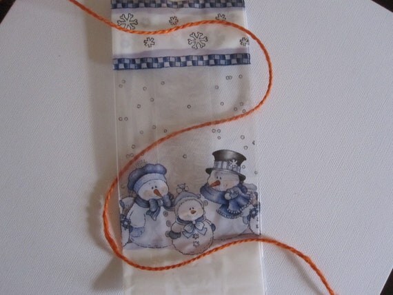 10 Snowman Cello Treat Bags Il_570xn