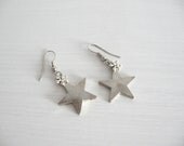 Snowflake stars earrings- winter fashion- silver earrings- perfect Christmas gift