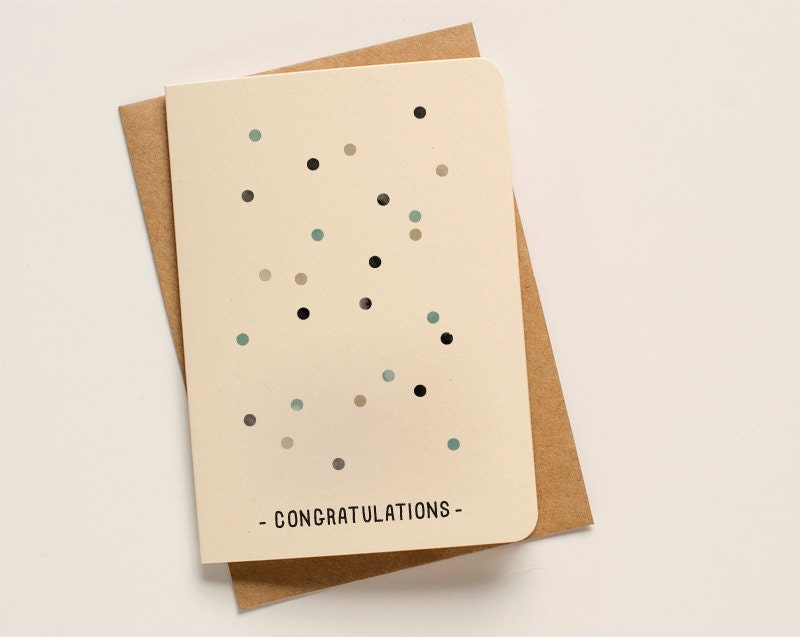 Congratulations TEAL Confetti Greeting Card