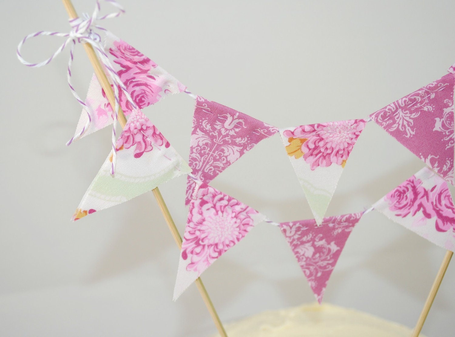 Cake Bunting - TILDA - A Pretty Shabby Chic Cake Topper, perfect for Weddings, Baby Showers and Parties