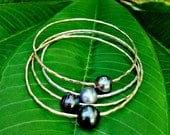 Tahitian Pearl Bangle 14kt Gold Filled