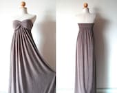 Elegant Light Brown Maxi Dress