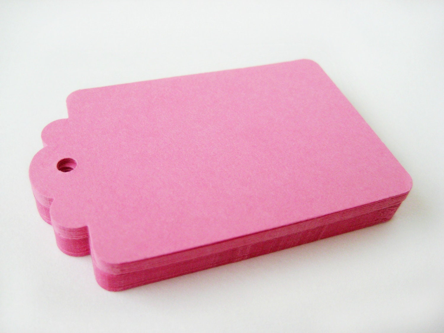 25 ROSE PINK Hang Tag, Gift Tag, Price Tag Die cuts punches cardstock 2.5X1.5 inch -Scrapbook, cards