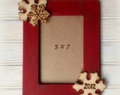 Christmas Frame Rustic Shabby Chic Decor Distressed Wood 5 x 7 Photo