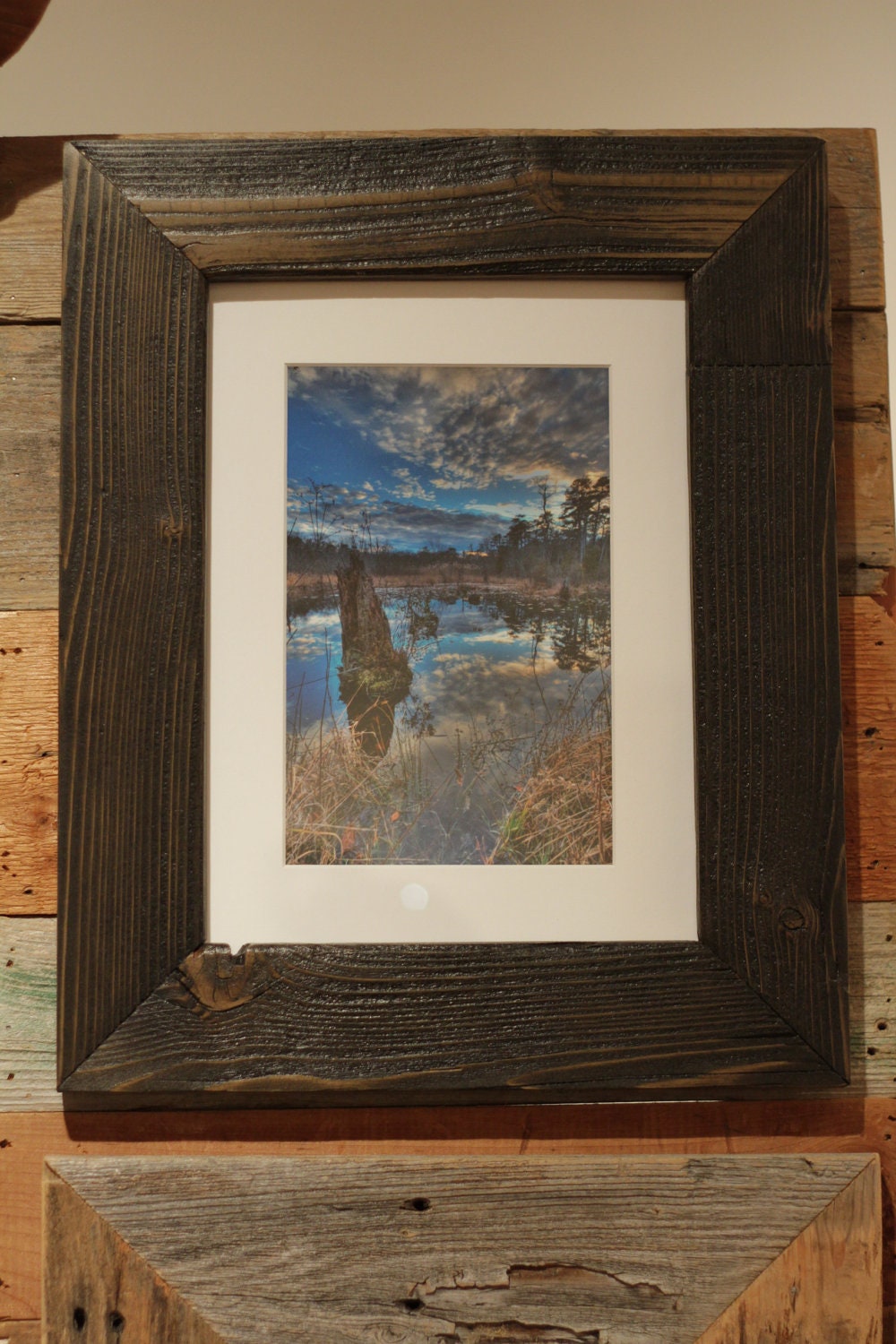 Tuckahoe Bog HDR: 6x9 photo framed in reclaimed cedar