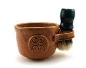 Brown Shaving Mug with a Coqui or Tree Frog, Ceramic Shave Mug for Men, Shaving Bowl, Shave Cup, Gift for Guys by MiriHardyPottery - MiriHardyPottery
