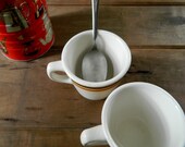 Vintage Buffalo China Restuarant Coffee Mugs Chocolate and Russet Bands Thick Wall Construction Insures A Hot Cup Of Joe