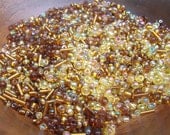 Brown earth tone bead Mix Seed Beads  / Beading / Crafting