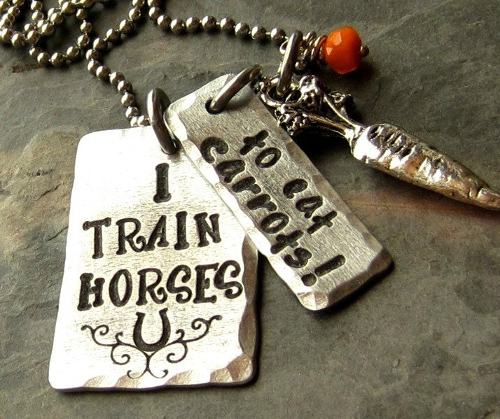 Hand Stamped Horse Lover-Equestrian Pendant Necklace