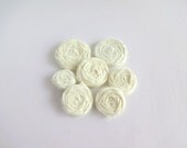 Ivory Fabric Rosettes Embellishment