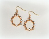 wedding bridal earring, gold dangle  bridal earring