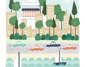 Madison Wisconsin - 11x14 print - city illustration poster wall decor children nursery art