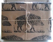 Wild Boar Rustic Wild Animal Printed Gift Wrap - One Sheet