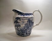 Vintage Country Castles Blue and White pitcher/Jug - PrattsPatch