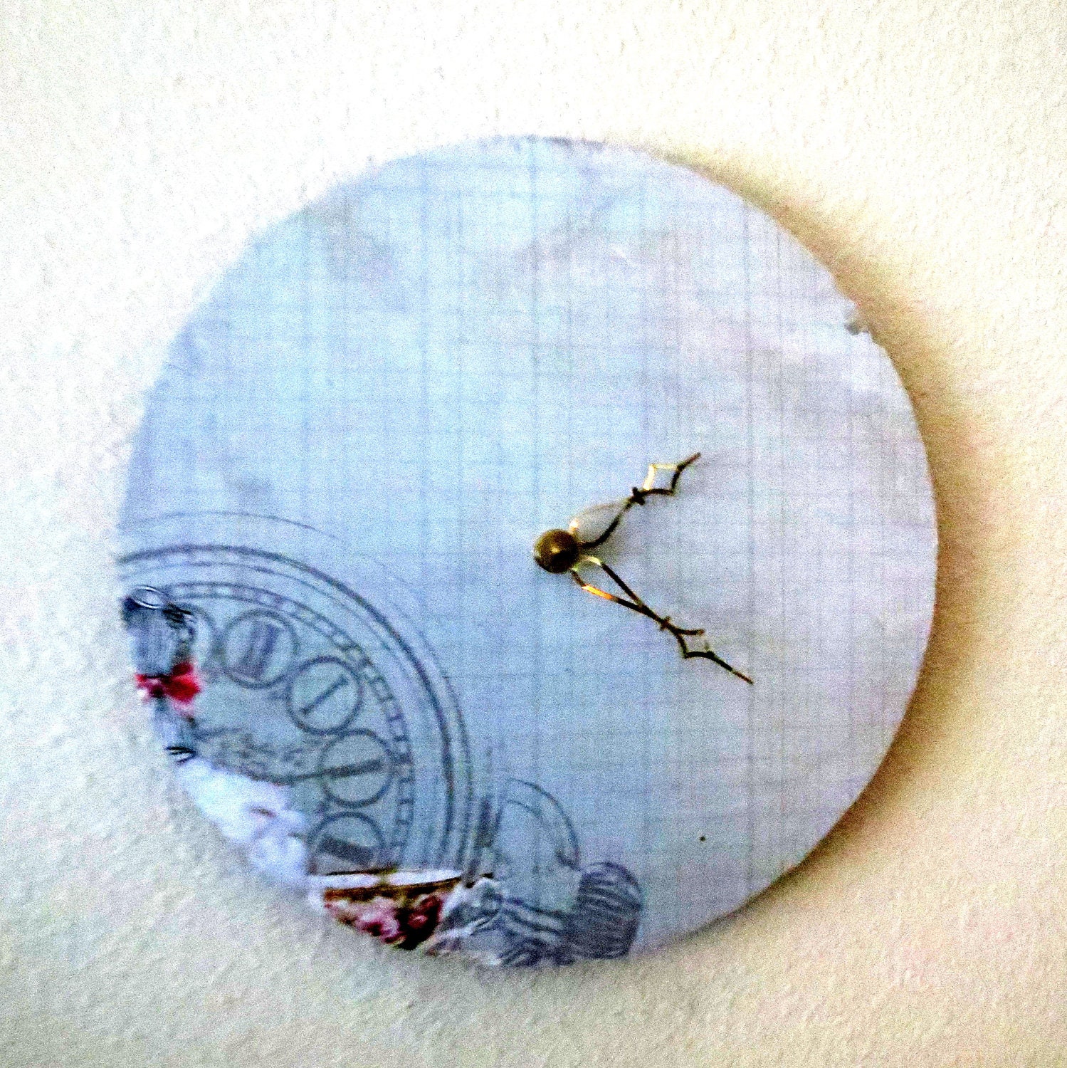 Cottage Chic Clock, Blue Decor, Unique Clock, Home and Living, Decor and Housewares, Handmade Clock, Eco Home, Unique Gift