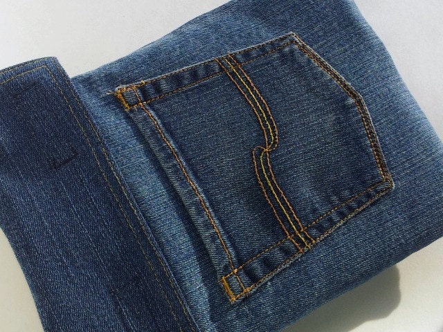 iPad Sleeve, Made out of Jeans, Upcycled, Netbook Cover, Mini Laptop Case
