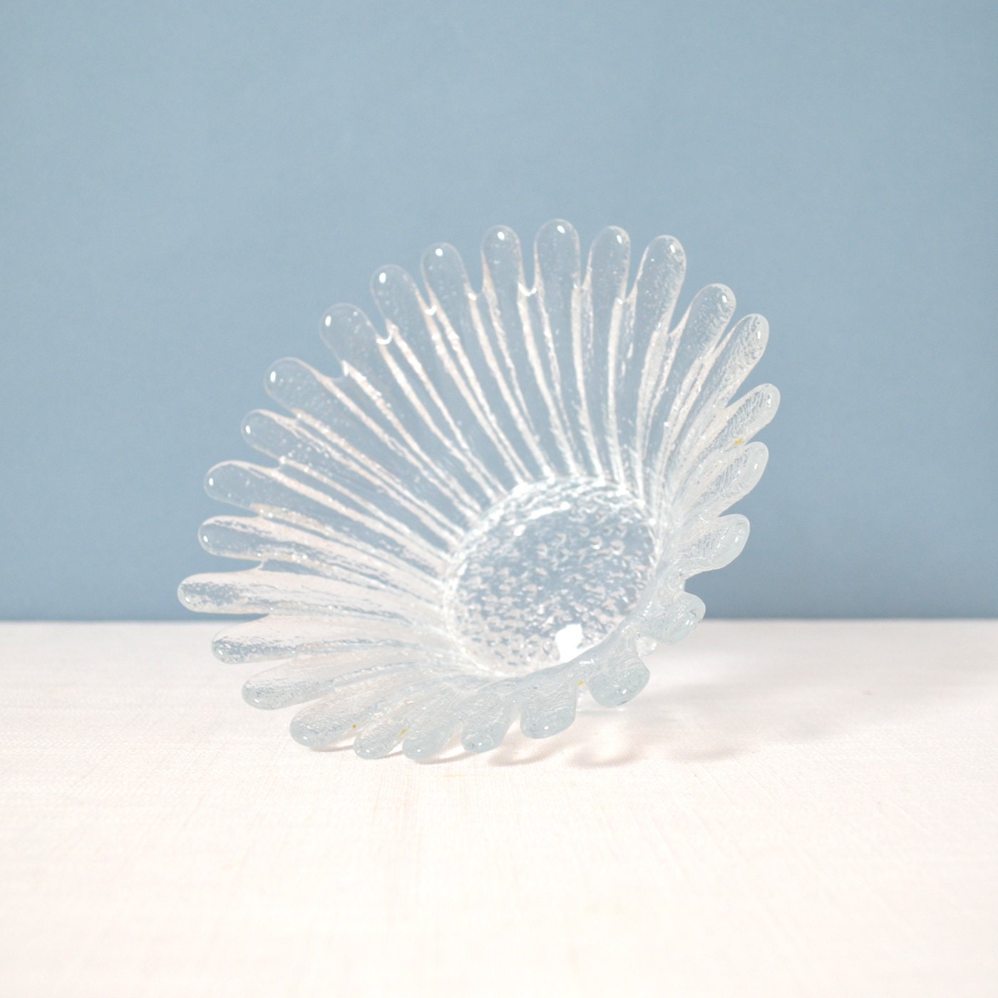 Vintage Blenko Daisy Serving Bowl and 4 Individual Bowls - Sunflower