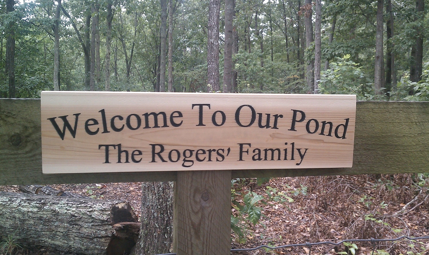 Carved Cedar Sign / welcome to our Deck, Home, Patio, Garden, Pond / Custom