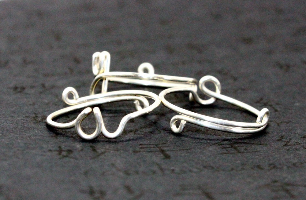 Wire Initial Ring, Lower Case Sterling Silver Wire, Personalized Any Letter Adjustable