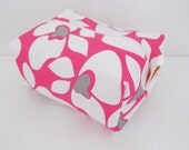 Pink Makeup Bag  -  Flower Water Resistant Cosmetic Pouch