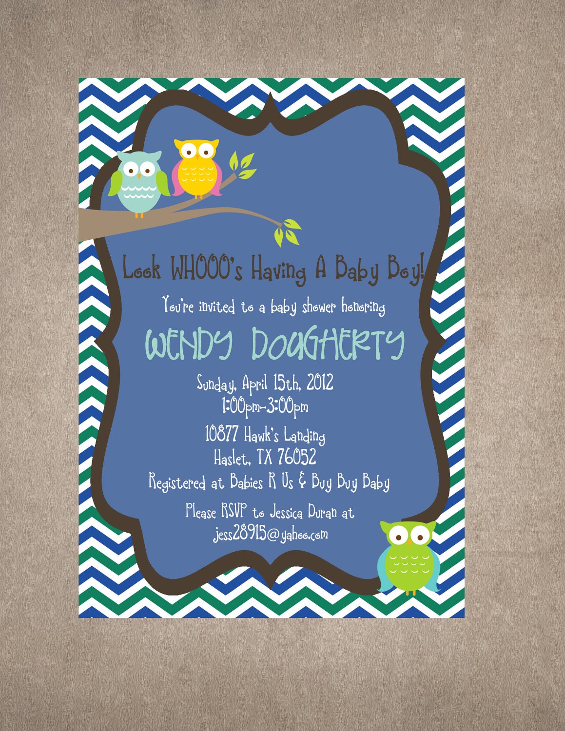 Look Who's Having a Baby Boy/birthday Invite-Print your own