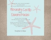 Starfish Custom Wedding Invite-print your own (colors can be changed) Il_170x135