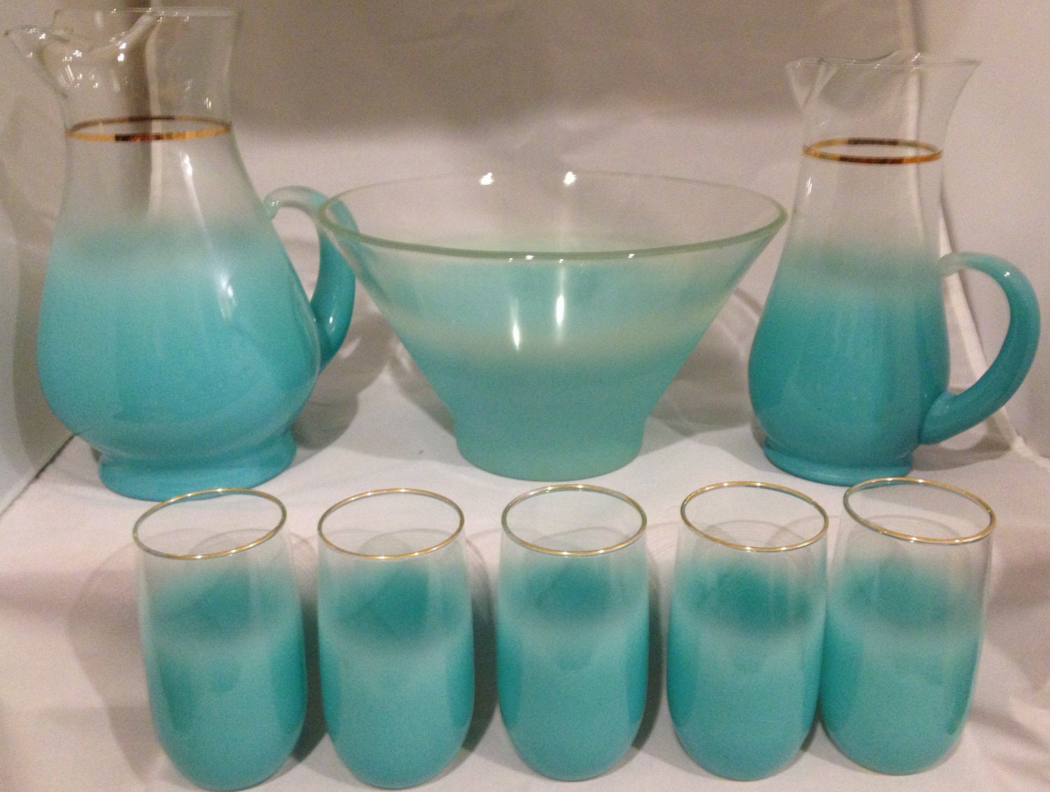 West Virginia Blue Frosted Blendo- 8 Piece Set