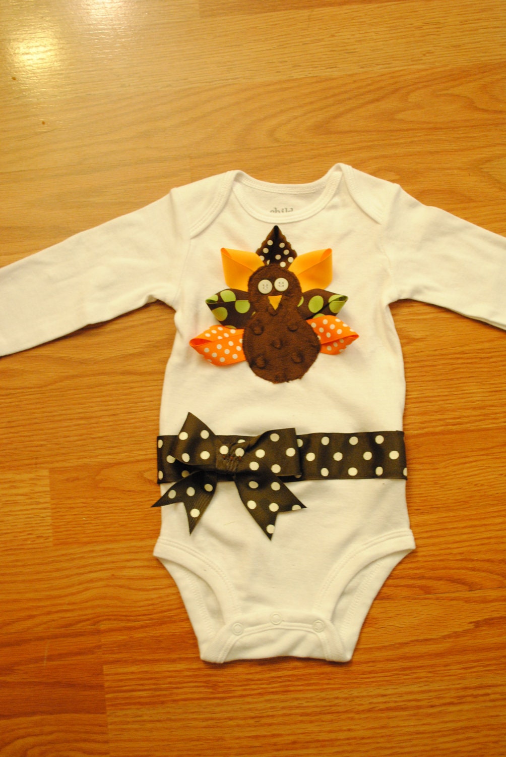 Thanksgiving Ribbon Turkey Onesie