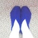 Mens Slippers, Hand Knit Slippers, Fathers Day Gift, Wool Unisex Slippers Sz. 9-11 Mens Bright Blue Purple Women Teens Cushy House Socks