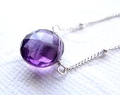 Amethyst Sterling Silver Necklace for wedding, bridesmaid, birthday