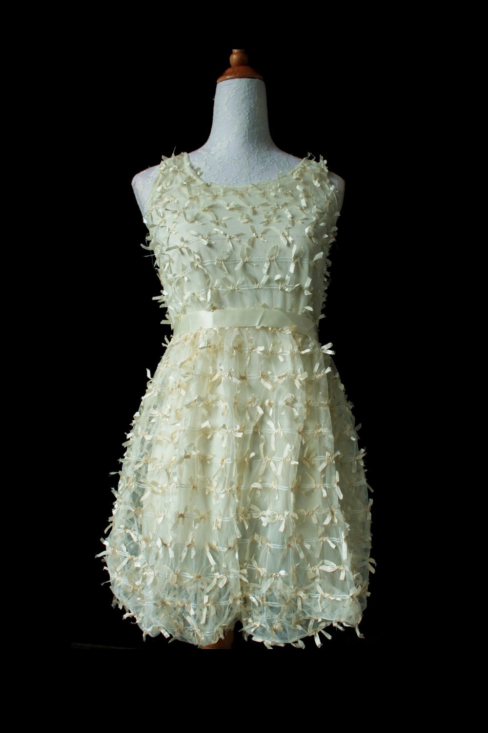 Ribbon Prom Dress Party Dress Teen Girls Clothing Cocktail Dress Tunic Top Cream Shirt Blouse