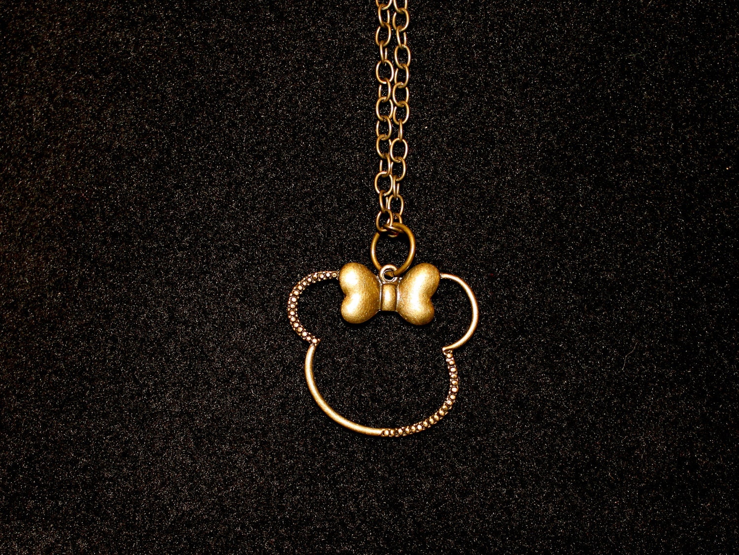 Antique Gold Minnie Charm Necklace