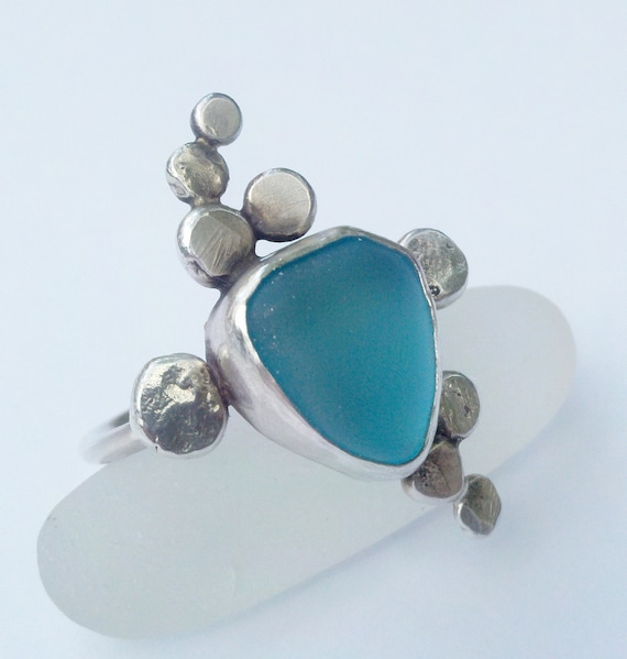 RESERVE for Shirley---Sea Glass Ring. Sterling Silver,Tropical Blue, Beach Wear, Beach Jewelry, Beach Inspired, Ocean Love