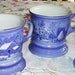 CHRISTMAS SALE Rare NEW Vintage Currier and Ives Set of 4 Mugs 1950s Winter Wonderland Scenes 10% Discount