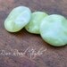 Olive Jade Beads Round Flat Wavy Faceted 20MM  - 3 Beads - G0009