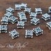 Sterling Silver Bali Square Two Layer Oxidized Heishe Spacer Beads 5mm - 20 Beads - S0012