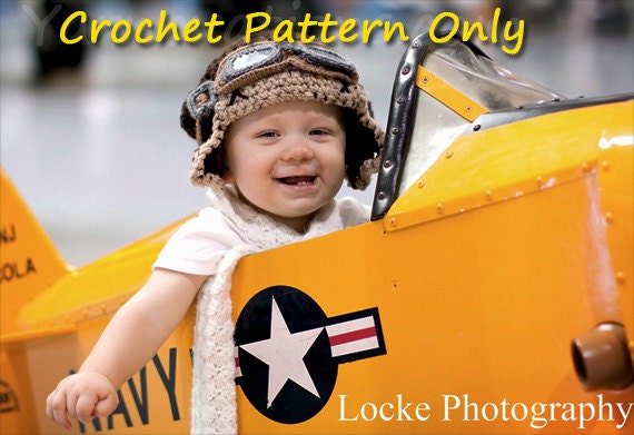 Aviator Costume - Crochet Hat, Goggles and Scarf Pattern