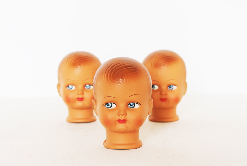 Vintage spooky doll heads parts